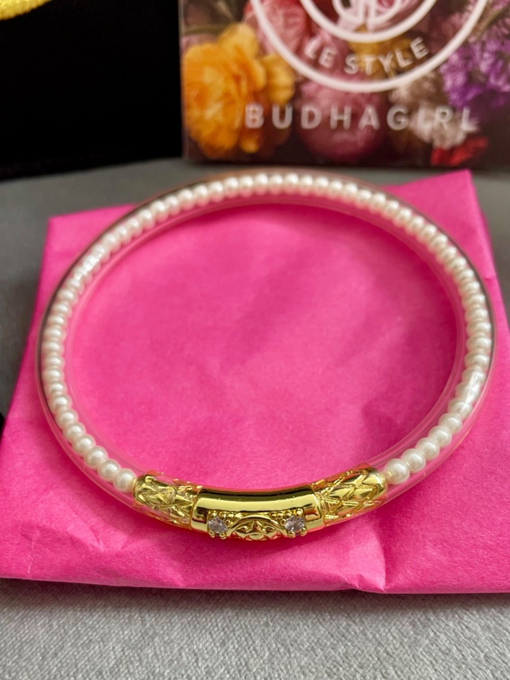 Budhagirl NEW Three Queens AWB bangle - Pearl (M) - Picture 4 of 4